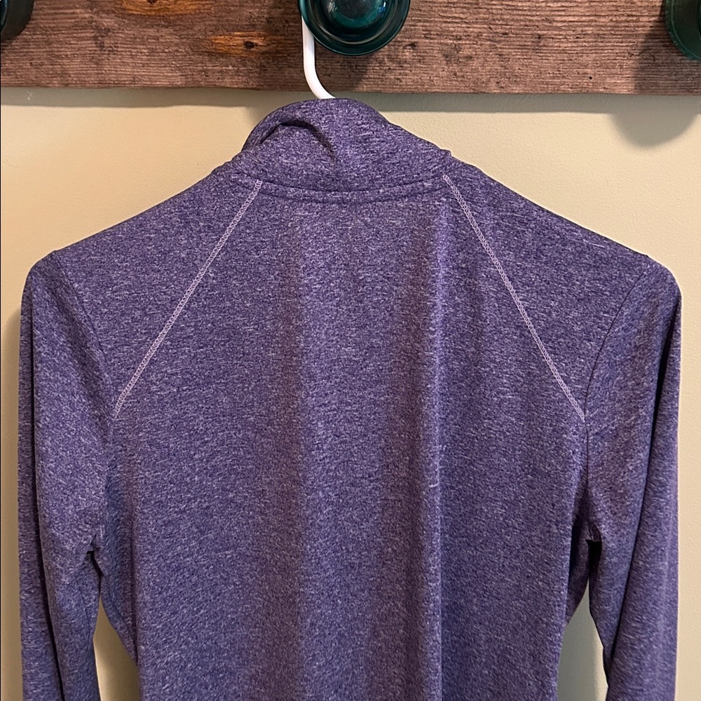 Long Sleeve Quarter Zip Purple Top - Picture 3 of 3